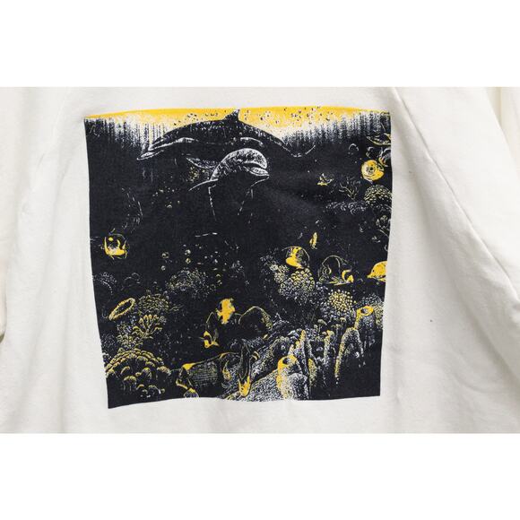 Vintage Underwater Seascape Dolphins Sweatshirt XXL 2X - Picture 2 of 8